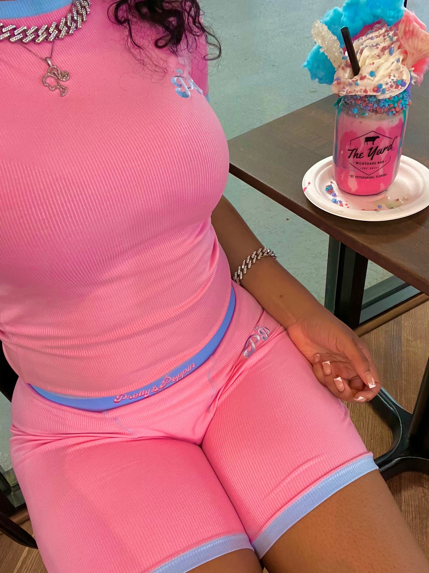 Cotton Candy Ribbed Short Sleeve Shirt